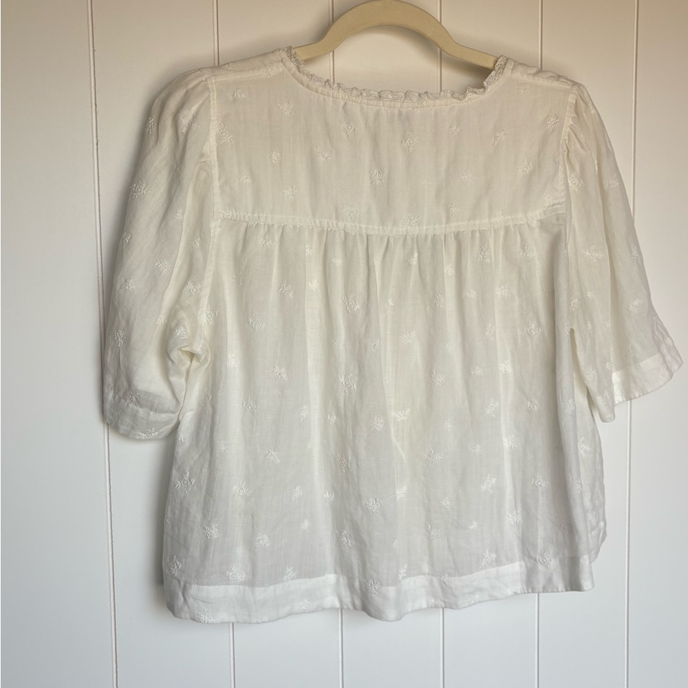 Wilfred Front Tie Blouse - Nomad Tie Front Top Size Women’s Medium Ramie - Picture 3 of 10